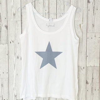 Dark grey star white vest top