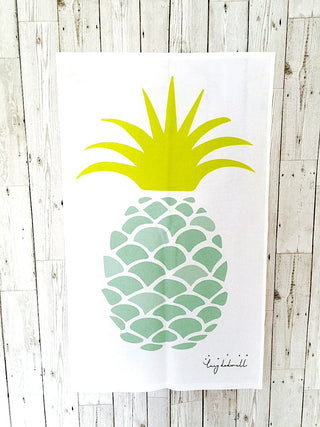Aqua pineapple tea towel