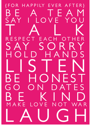 For happily ever after A4 print (grey or hot pink)