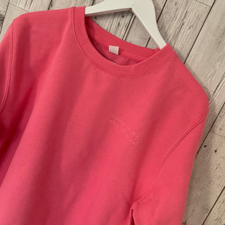 Pink sweatshirt with away with the fairies (size medium, UK 12)
