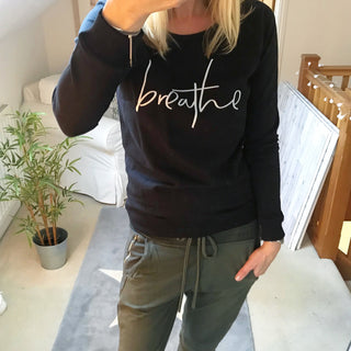 Breathe sweatshirt handwritten font (small UK 10)