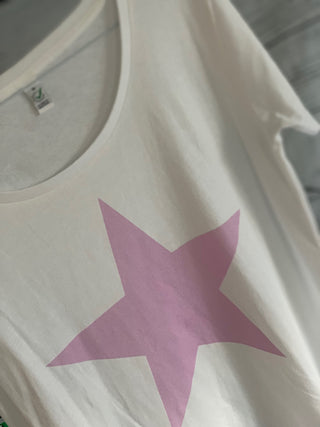 Pink star and a white tee (size medium uk 12)