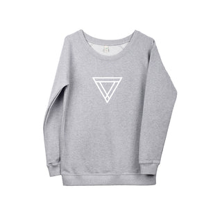 White triangles on light grey sweat