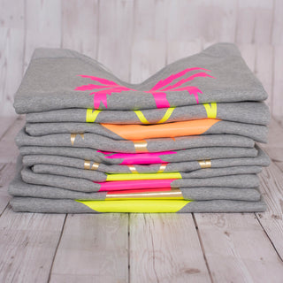 Neon orange star light grey sweat *just a few left!*