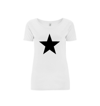 White tee with black star 🖤 *fitted style*