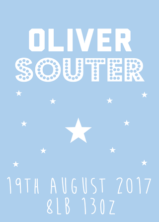 A4 print for new baby: Personalised