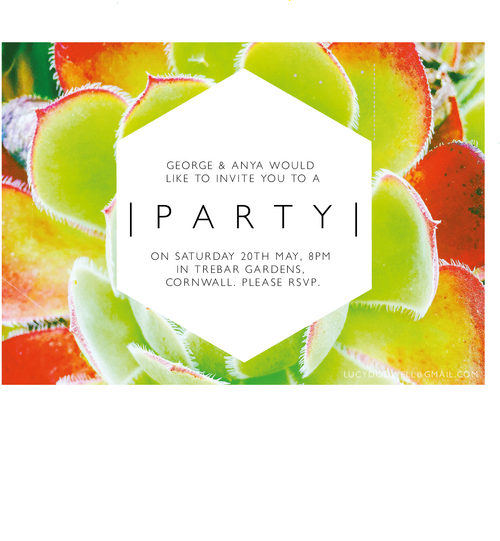 Cactus A6 invitation, pack of ten