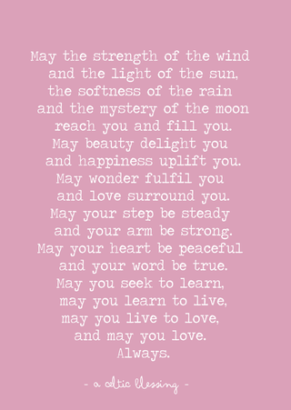 A4 print for a New Baby: A Celtic Blessing