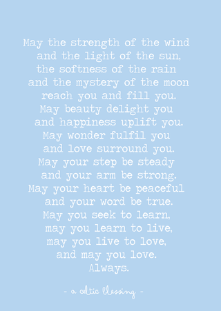 A4 print for a New Baby: A Celtic Blessing