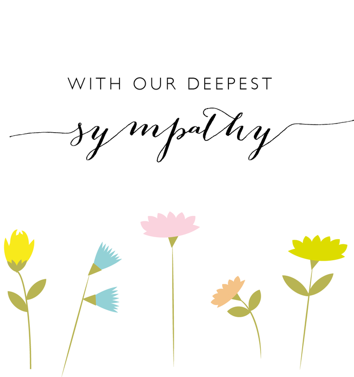 With sympathy flowers