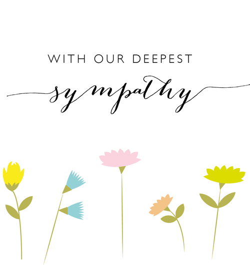 With sympathy flowers