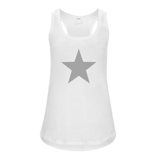 Dark grey star white vest top