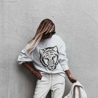 White tiger sweatshirt *super slouchy fit* *now half price*