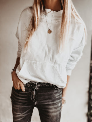ULTIMATE WHITE super slouchy relaxed hoody *NEW*