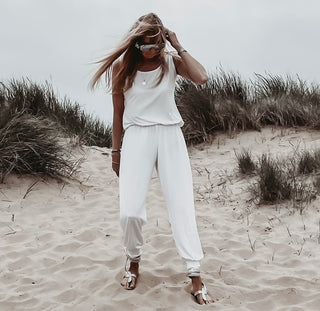 Short sleeved WHITE jumpsuit