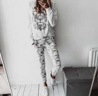 Light grey camo combat jeans