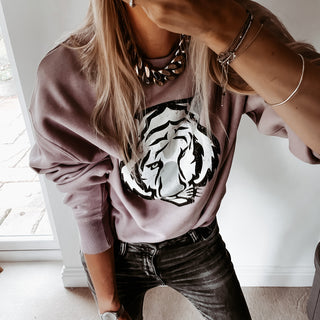 Lilac tiger sweatshirt *super slouchy fit* *NOW HALF PRICE!*