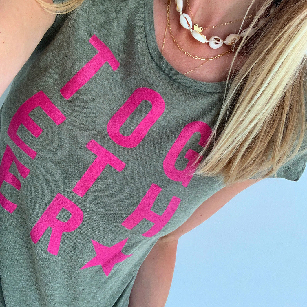 Khaki & pink together tee *SALE*