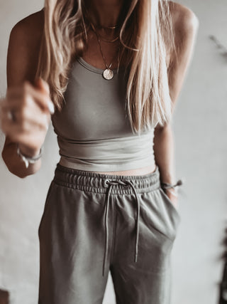 Light Khaki Crop tank top *NEW*