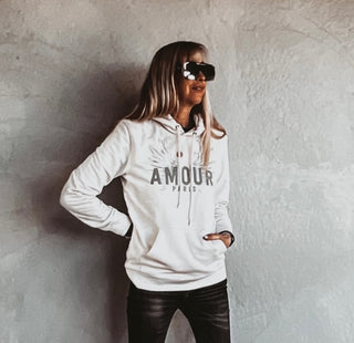 Cream AMOUR silver wings hoody *SALE*