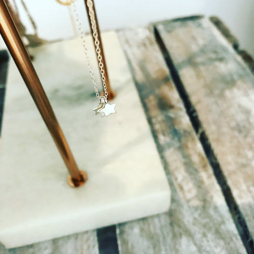 Sterling silver triple star necklace
