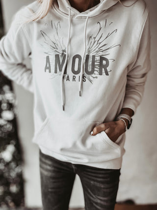 Cream AMOUR silver wings hoody *SALE*