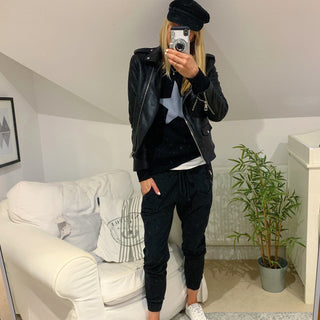 Grey star black sweatshirt