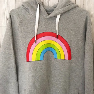 Grey rainbow hoody (small, UK 10-12)