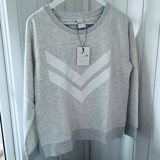 White double chevron light ash sweatshirt *relaxed style* SALE!
