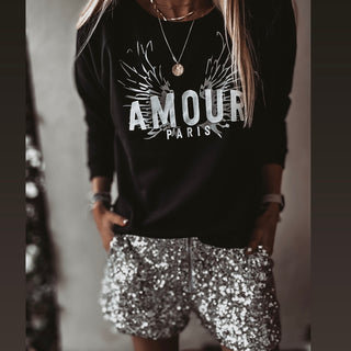 Jet black AMOUR wings sweatshirt