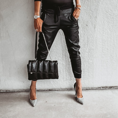 Full faux leather black ULTIMATE joggers *back in stock*