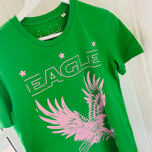 Neon green / pink Eagle tee *boyfriend fit*