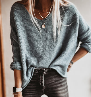 Milano denim blue V NECK jumper