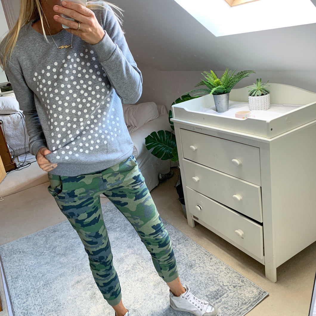 Grey Polka  sweatshirt