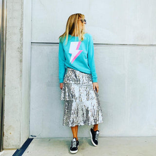 Aqua neon lighting strike sweatshirt