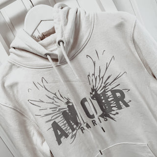 Cream AMOUR silver wings hoody *SALE*
