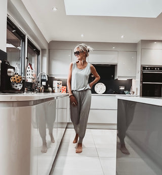 Short sleeved LIGHT GREY jumpsuit