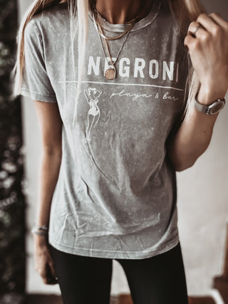 Washed grey NEGRONI playa & bar tee *boyfriend fit* *NEW*