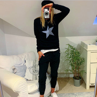 Grey star black sweatshirt