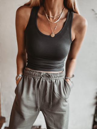 Dark grey Crop tank top *NEW*