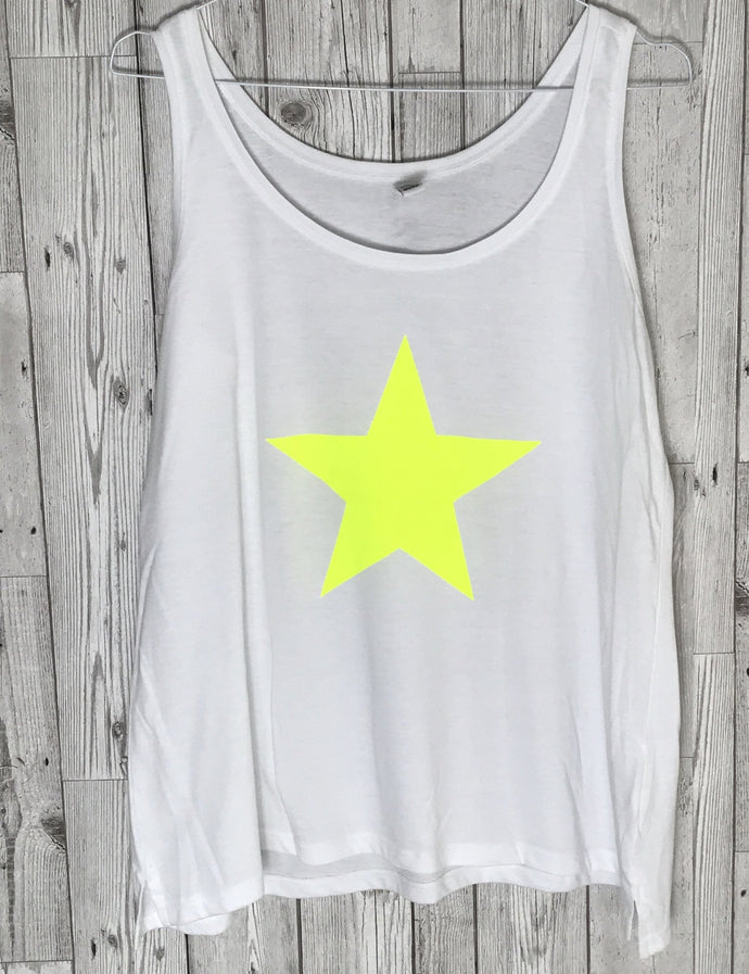 Neon yellow star vest  (size 10- 12)