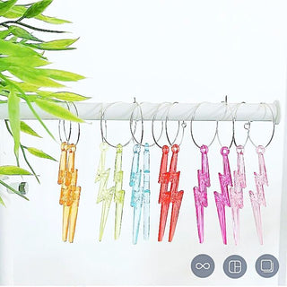 Lightning hoop earrings (lots of colours available)