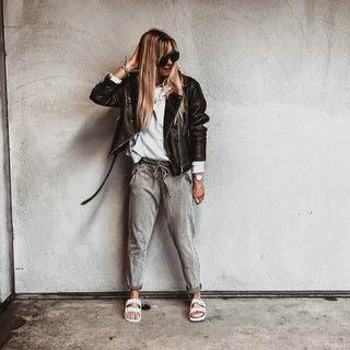 Washed GREY Supreme jogger jeans