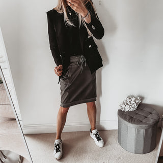 Khaki full faux leather ULTIMATE jogger skirt *NEW*