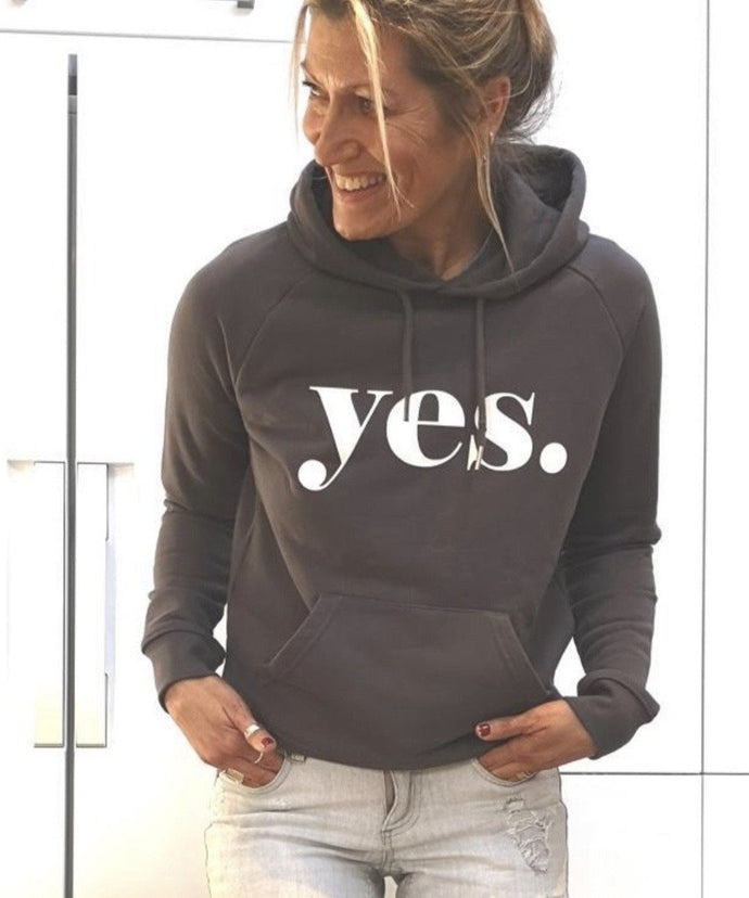 PRE-LOVED grey yes hoody