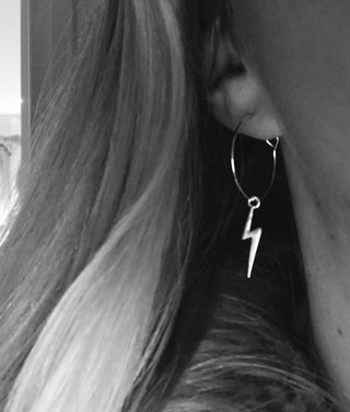 Silver lightning / recharging earrings