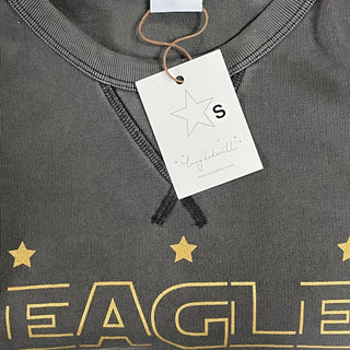 Gold glitter Eagle on light charcoal sweatshirt *boyfriend fit* *now half price!*