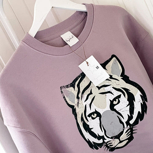 Lilac tiger sweatshirt *super slouchy fit* *NOW HALF PRICE!*