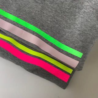 Pink & neon green stripe sweatshirt