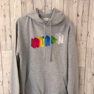 Coloured letters HUMAN hoody (medium, size 12)